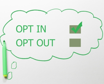 cloud and green marker with opt in and opt out listed in green, with opt in checked