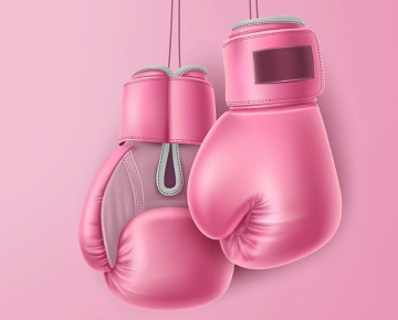 Pink boxing gloves. 