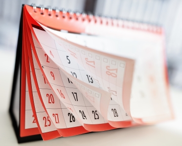 Flipping calendar pages. 