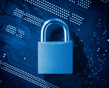 Lock on technology background