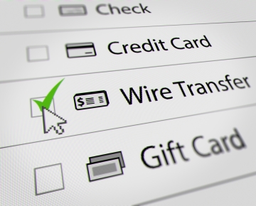 Wire Transfer Check Box