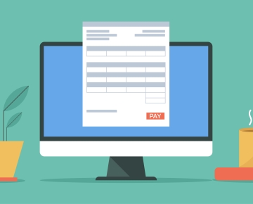 Receipt on computer screen. 