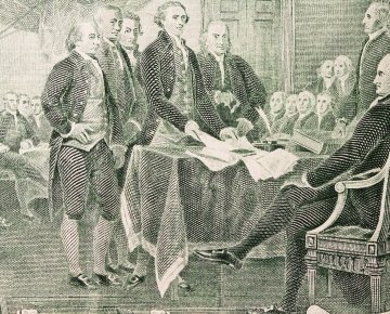 founding fathers on green paper