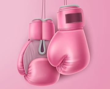 Pink boxing gloves. 