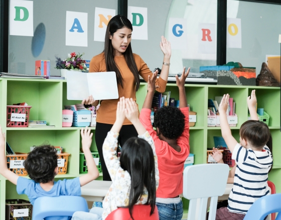 woman teaching class