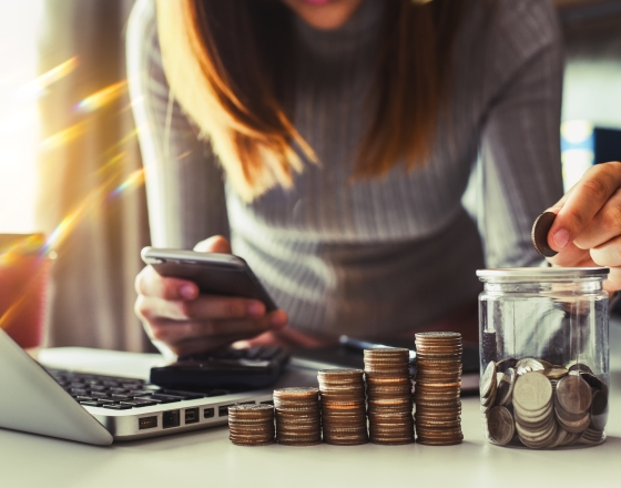 woman counting money