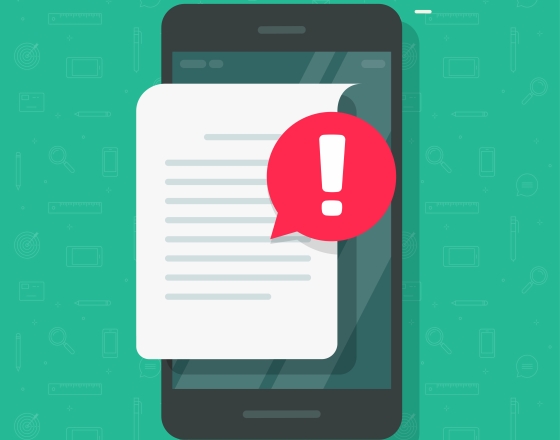 Phone alert notification. 