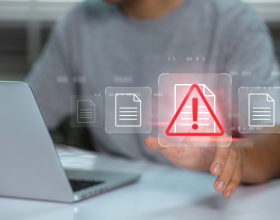 Alert on a laptop. 