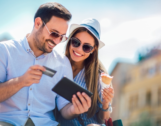 Couple Shopping on Tablet