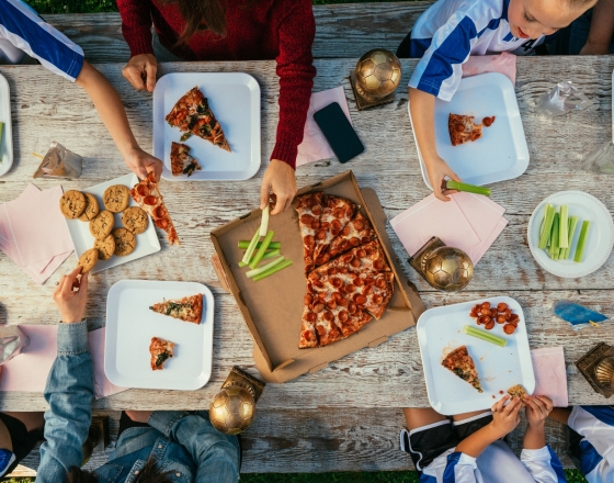 Kids Eating Pizza