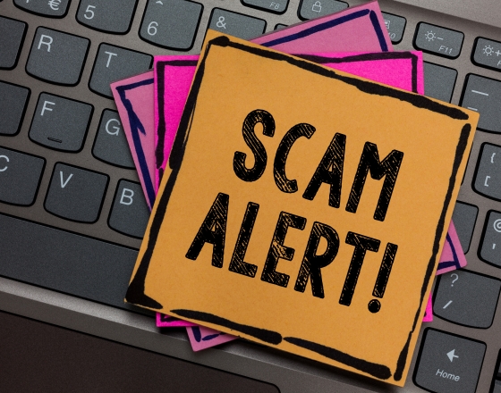 Scam alert note.