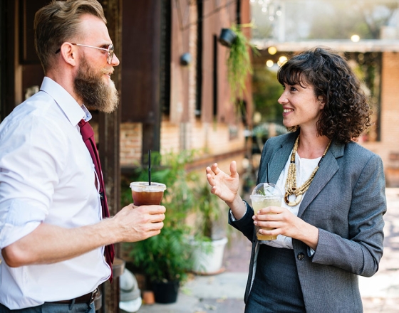 Two People Talking