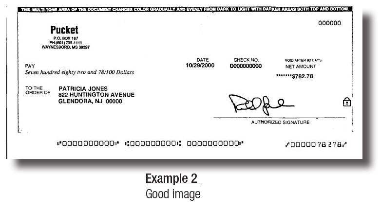 Image of a check. 